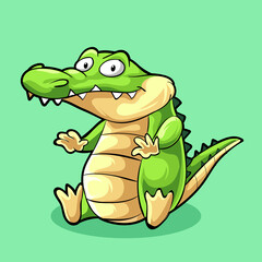 cute alligator mascot cartoon illustration