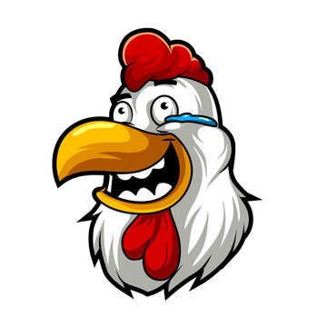 funny chicken head vector cartoon mascot logo
