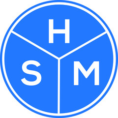 Fototapeta premium HSM letter logo design on black background. HSM creative initials letter logo concept. HSM letter design.