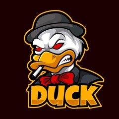 duck mascot logo vector illustration