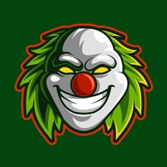 head clown mascot logo isolated