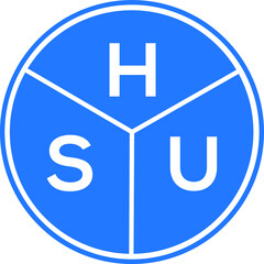 Fototapeta premium HSU letter logo design on black background. HSU creative initials letter logo concept. HSU letter design.