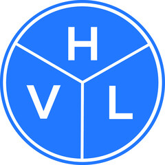 HVL letter logo design on White background. HVL creative Circle letter logo concept. HVL letter design. 
