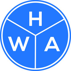 HWA letter logo design on White background. HWA creative Circle letter logo concept. HWA letter design. 
