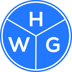 HWG letter logo design on White background. HWG creative Circle letter logo concept. HWG letter design. 
