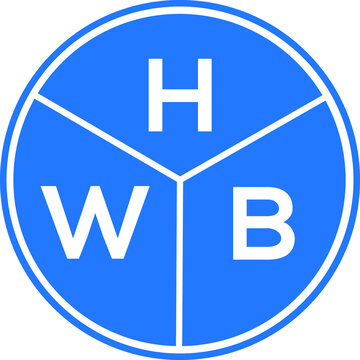 HWB letter logo design on White background. HWB creative Circle letter logo concept. HWB letter design.
 