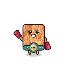 plank wood boxer mascot character