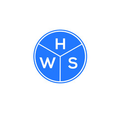 HWS letter logo design on White background. HWS creative Circle letter logo concept. HWS letter design. 
