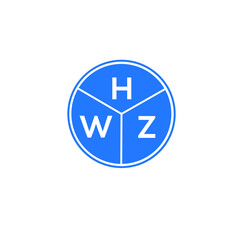 HWZ letter logo design on White background. HWZ creative Circle letter logo concept. HWZ letter design. 

