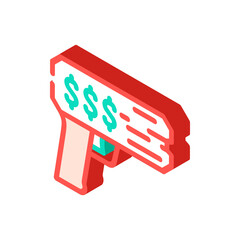money gun isometric icon vector. money gun sign. isolated symbol illustration