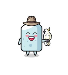 chalk zookeeper mascot with a parrot