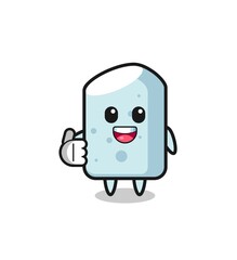 Fototapeta premium chalk mascot doing thumbs up gesture