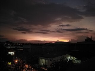 sunset over the city