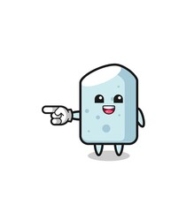 chalk cartoon with pointing left gesture