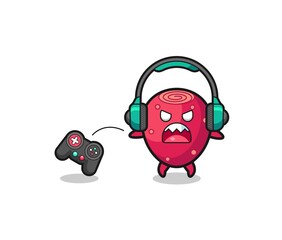 prickly pear gamer mascot is angry