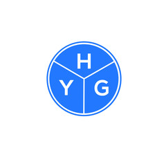 HYG letter logo design on White background. HYG creative Circle letter logo concept. HYG letter design. 
