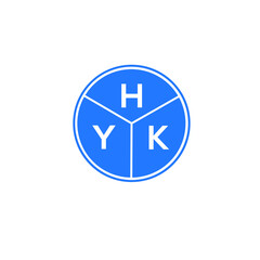 HYK letter logo design on White background. HYK creative Circle letter logo concept. HYK letter design. 
