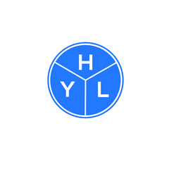 HYL letter logo design on White background. HYL creative Circle letter logo concept. HYL letter design.
 