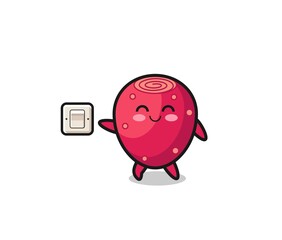 cartoon prickly pear is turning off light