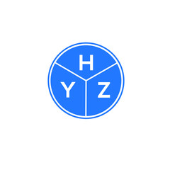 HYZ letter logo design on White background. HYZ creative Circle letter logo concept. HYZ letter design. 
