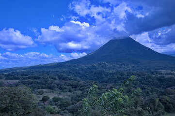 Scenic view of Arenal volcano in Costa Rica