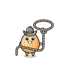 the almond cowboy with lasso rope
