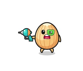 cute almond holding a future gun