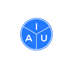 IAU letter logo design on black background. IAU creative  initials letter logo concept. IAU letter design.
