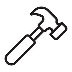 hammer line icon