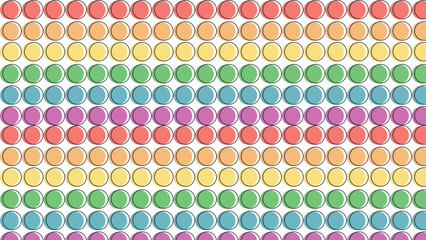 Pastel col circles with the colors of the lgbt flag