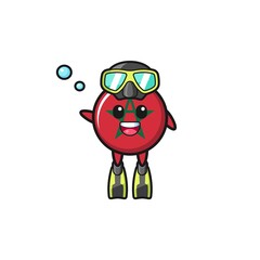 the morocco flag diver cartoon character