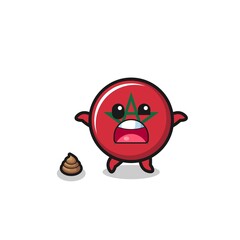 morocco flag earth surprised to meet poop