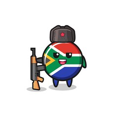 cute south africa flag cartoon as Russian army