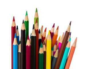 Fototapeta premium A bunch of colorful pencils on white background
