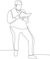 Continuous one line drawing of Old people at armchair concept background. Outline old people at armchair vector concept background for web design isolated on white background. Vector illustration