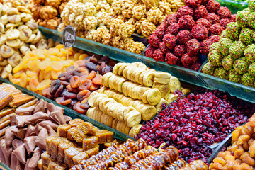 Wide range of sweets at the Grand Bazaar, Istanbul