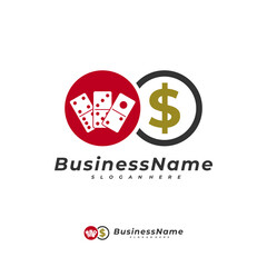 Domino card with Money logo vector template, Creative Money logo design concepts