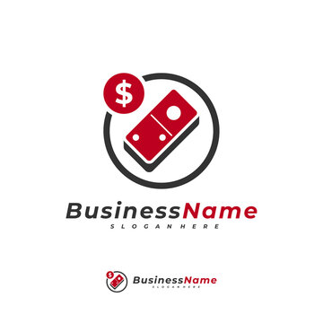 Domino card with Money logo vector template, Creative Money logo design concepts