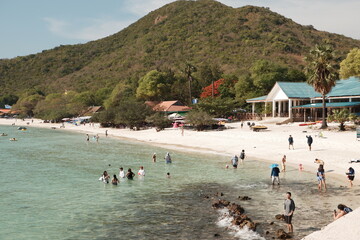 Going to the beach on a summer vacation in Pattaya