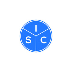 ISC letter logo design on White background. ISC creative Circle letter logo concept. ISC letter design. 
