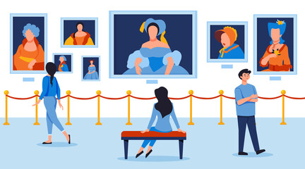 Obraz premium Art Gallery Flat Background