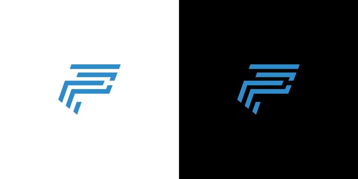 Sophisticated and modern FP letter initials logo design