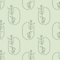 Motif botanique sans couture minimaliste à la mode avec composition d& 39 art en ligne