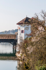Olten, Stadt, Aare, Fluss, Alte Brücke, Holzbrücke, Altstadt,  Zielemp, Amthausquai, Stadtburg,...