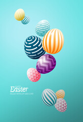 Floating Easter egg for Easter festival holiday design concept.
