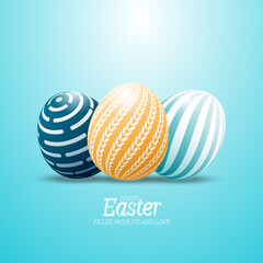 Floating Easter egg for Easter festival holiday design concept.