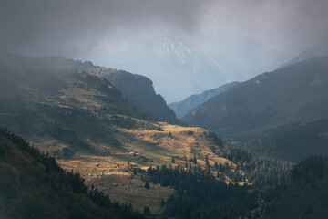Fototapeta premium landscape with clouds and sun