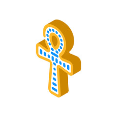 ankh decoration isometric icon vector. ankh decoration sign. isolated symbol illustration