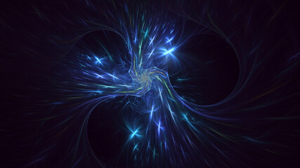 Fototapeta premium 3D rendering abstract multicolor fractal light background