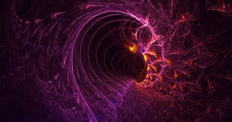 3D rendering abstract multicolor fractal light background